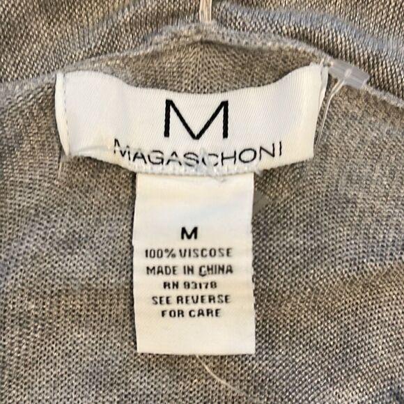 New Magaschoni gray Cardigan Sweater Long Sleev Tunic open Front. - Picture 4 of 4